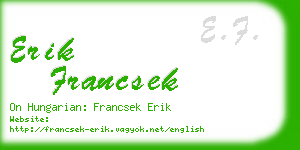 erik francsek business card